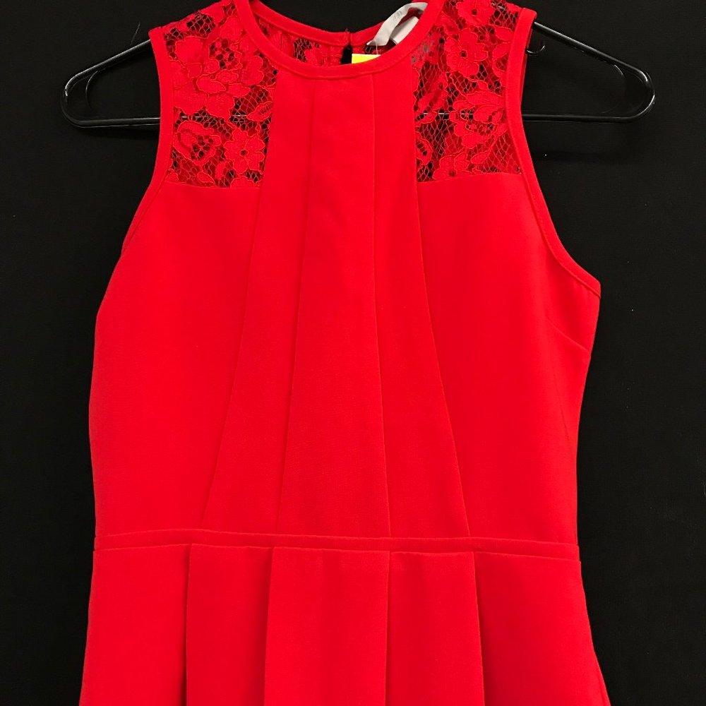 Red Lace Peplum Top